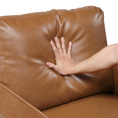 Homelegance Malcolm Loveseat in Brown Faux Leather 9203BRW-2
