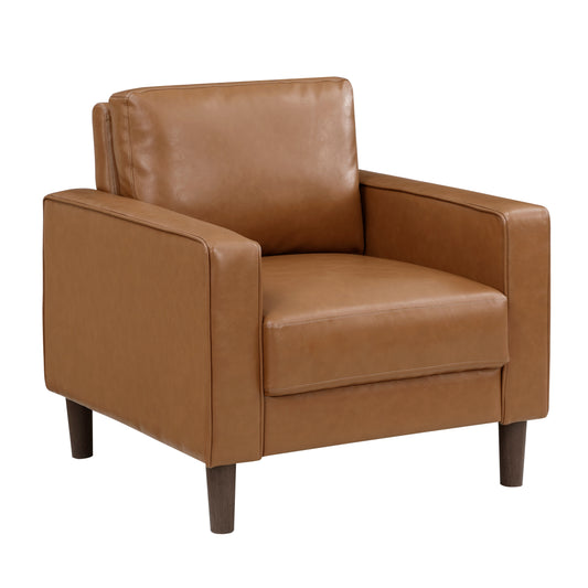 Homelegance Malcolm Accent Chair in Brown Faux Leather 9203BRW-1