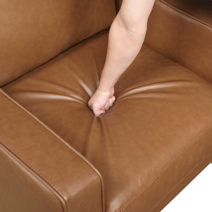 Homelegance Malcolm Loveseat in Brown Faux Leather 9203BRW-2