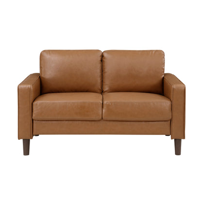 Homelegance Malcolm Loveseat in Brown Faux Leather 9203BRW-2