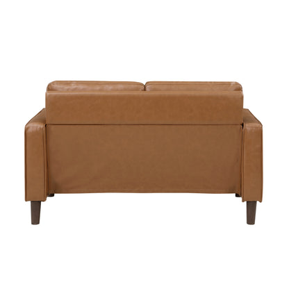 Homelegance Malcolm Loveseat in Brown Faux Leather 9203BRW-2