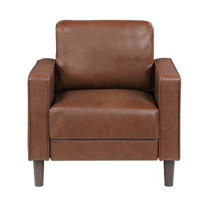 Homelegance Malcolm Accent Chair in Chocolate Faux Leather 9203CHC-1