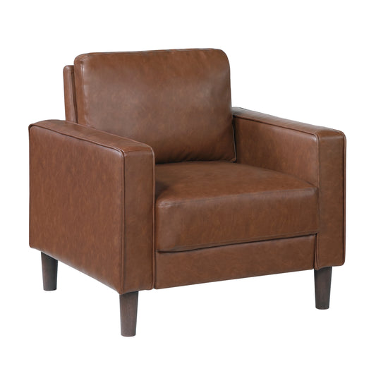 Homelegance Malcolm Accent Chair in Chocolate Faux Leather 9203CHC-1