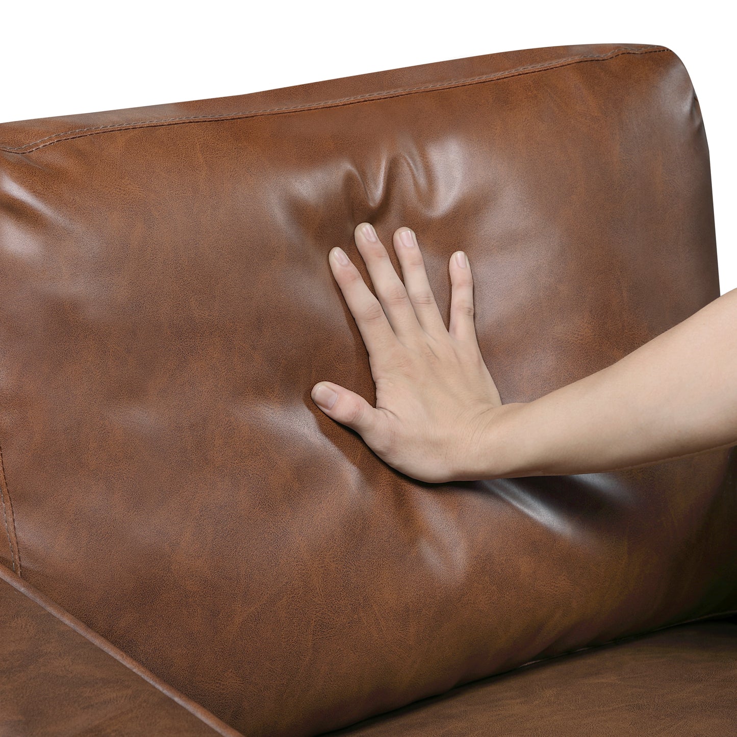 Homelegance Malcolm Loveseat in Chocolate Faux Leather 9203CHC-2