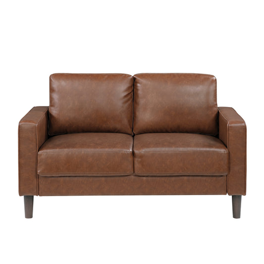 Homelegance Malcolm Loveseat in Chocolate Faux Leather 9203CHC-2