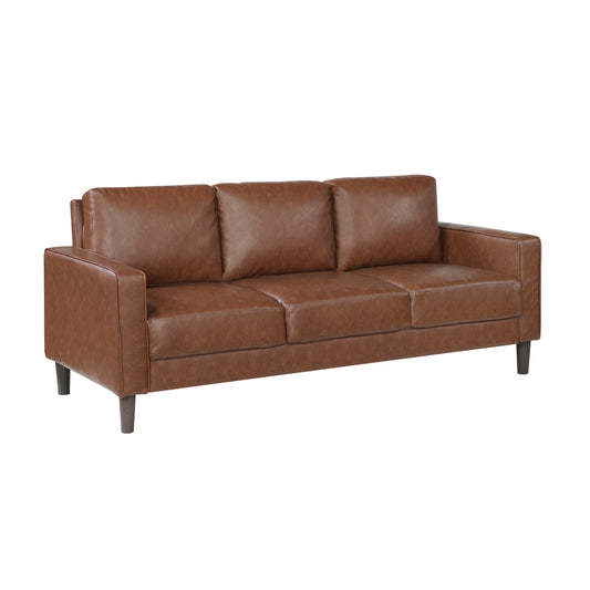 Homelegance Malcolm Sofa in Chocolate Faux Leather 9203CHC-3