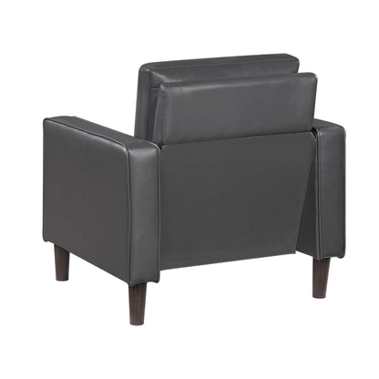 Homelegance Malcolm Accent Chair in Dark Gray Faux Leather 9203DGY-1