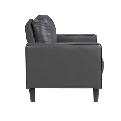 Homelegance Malcolm Accent Chair in Dark Gray Faux Leather 9203DGY-1