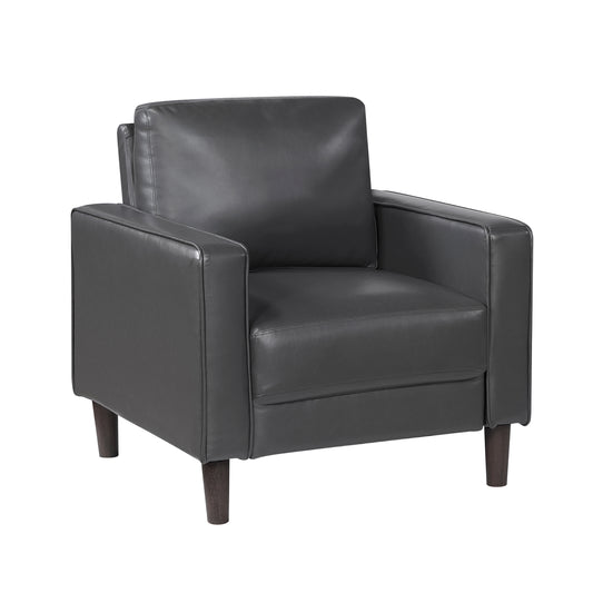 Homelegance Malcolm Accent Chair in Dark Gray Faux Leather 9203DGY-1