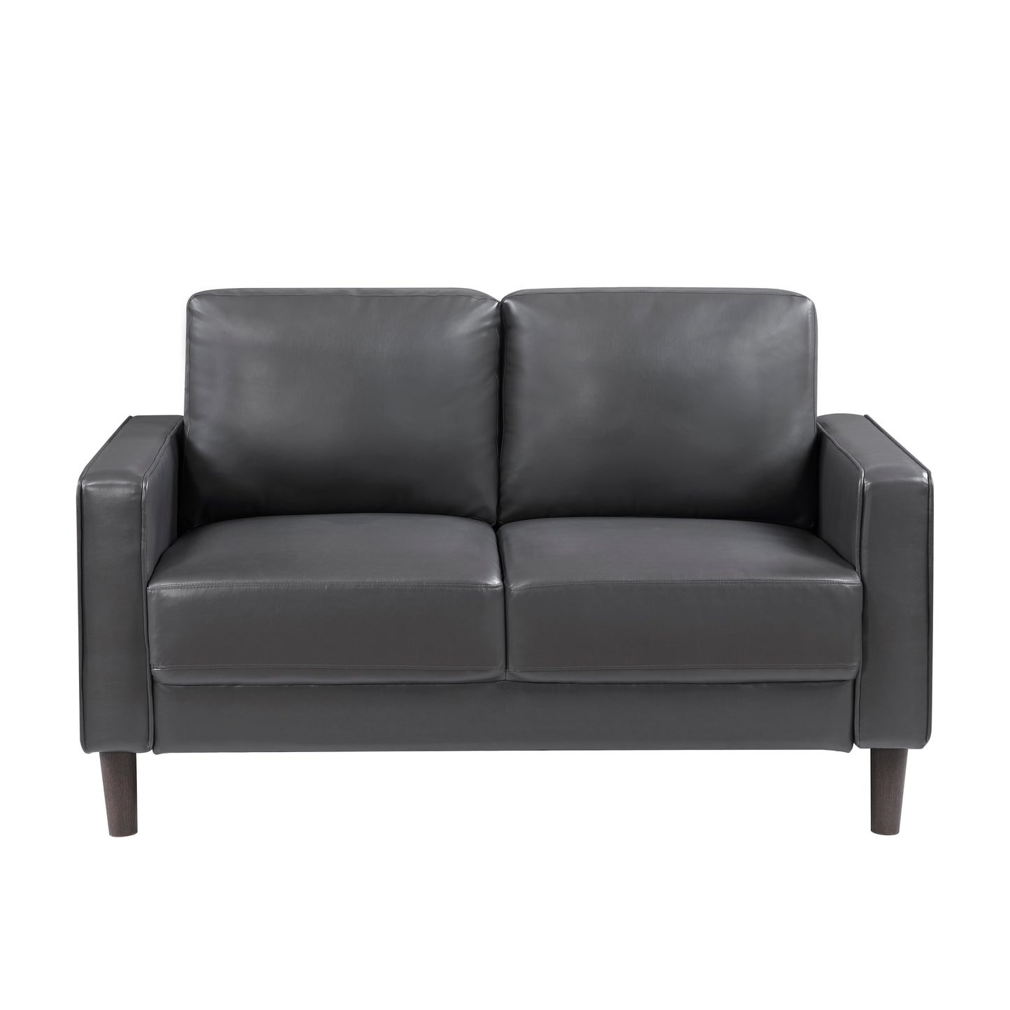 Homelegance Malcolm Loveseat in Dark Gray Faux Leather 9203DGY-2