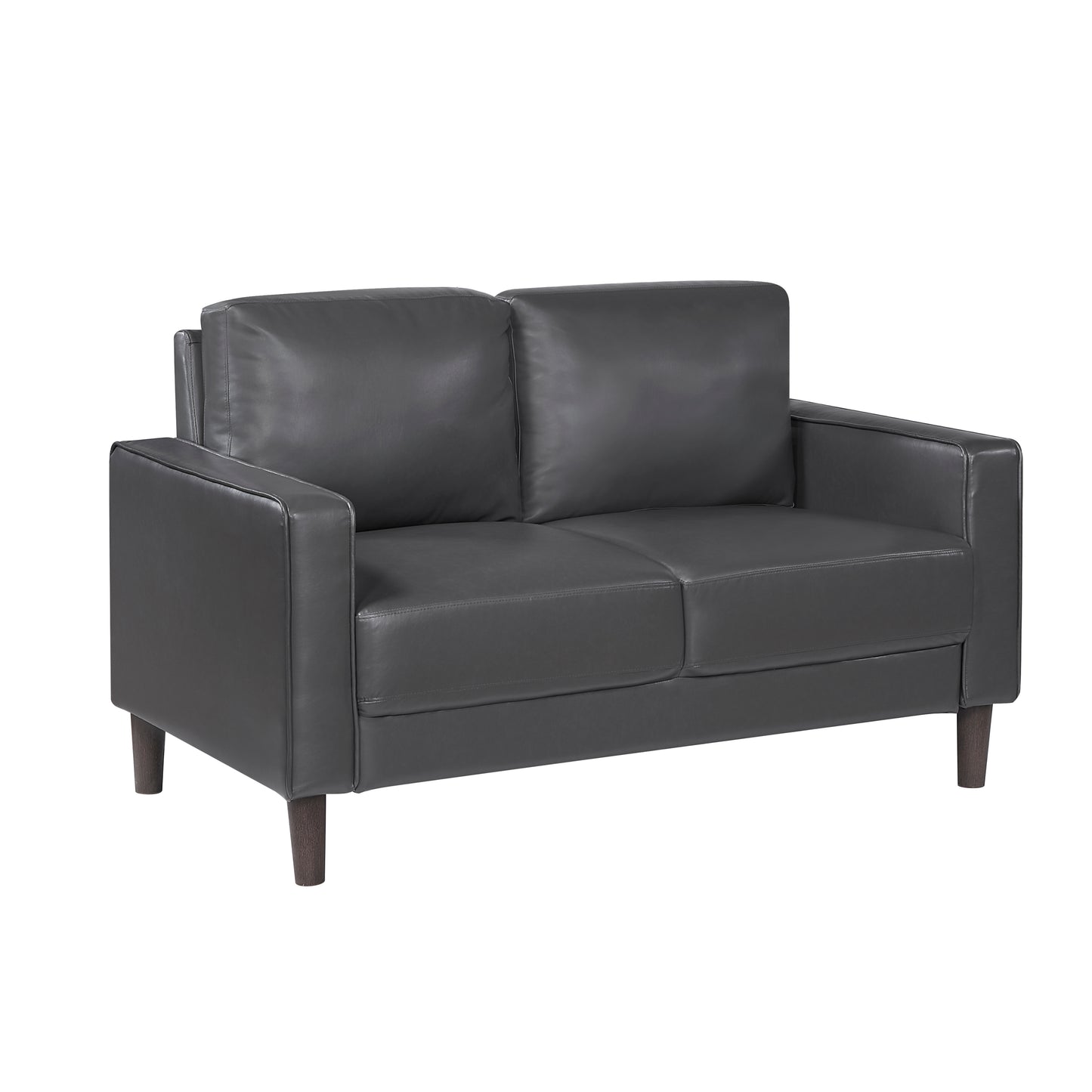Homelegance Malcolm Loveseat in Dark Gray Faux Leather 9203DGY-2