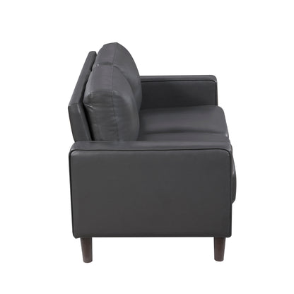 Homelegance Malcolm Loveseat in Dark Gray Faux Leather 9203DGY-2