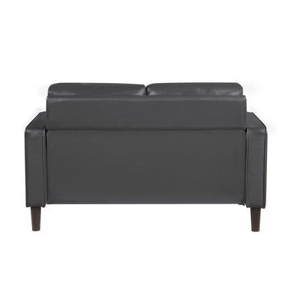 Homelegance Malcolm Loveseat in Dark Gray Faux Leather 9203DGY-2
