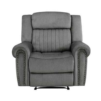Homelegance Brennen Reclining Chair in Charcoal Textured Microfiber 9204CC-1