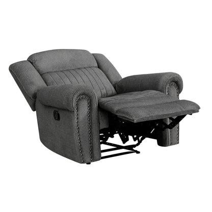 Homelegance Brennen Reclining Chair in Charcoal Textured Microfiber 9204CC-1