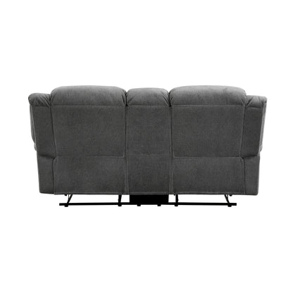 Homelegance Brennen Loveseat Reclining with Center Console in Charcoal 9204CC-2