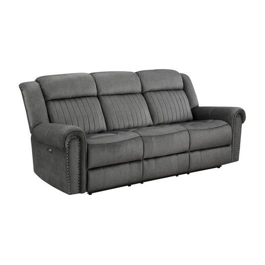Homelegance Brennen Charcoal Power Double Reclining Sectional Sofa 9204CC-3PW