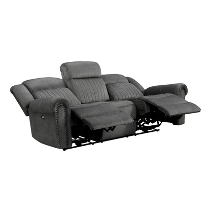 Homelegance Brennen Charcoal Power Double Reclining Sectional Sofa 9204CC-3PW