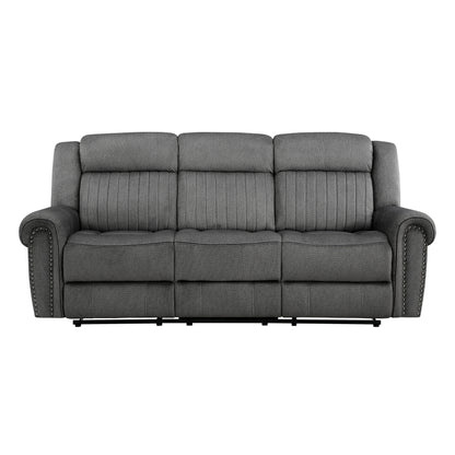 Homelegance Brennen Sectional Sofa Charcoal Microfiber Double Recliner 9204CC-3