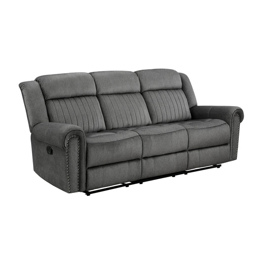 Homelegance Brennen Sectional Sofa Charcoal Microfiber Double Recliner 9204CC-3