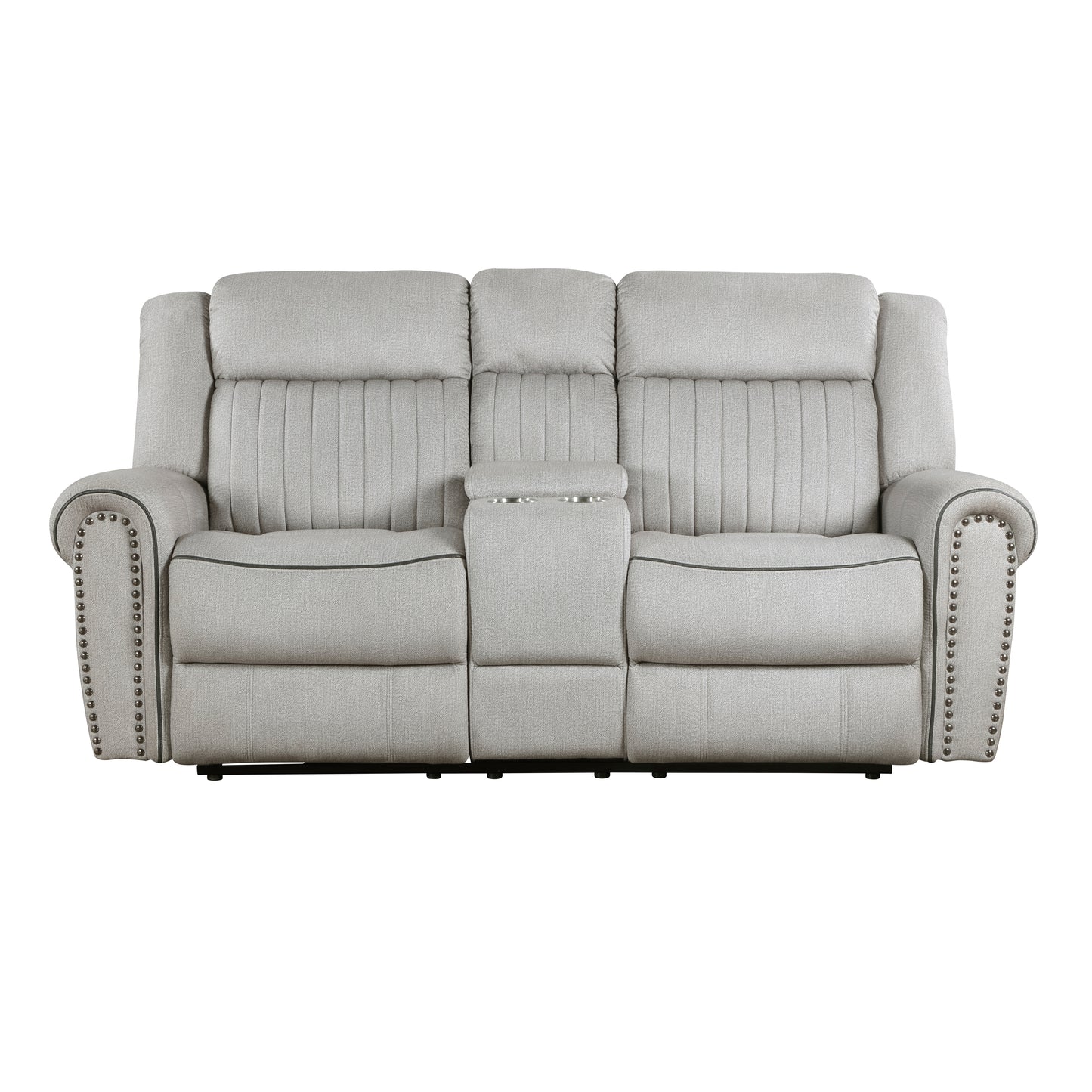 Homelegance Brennen Loveseat Power Reclining Mist with Center Console 9204MT-2PW