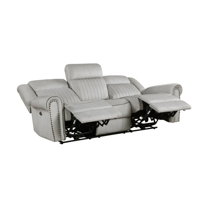 Homelegance Brennen Sectional Sofa Mist-Hued Microfiber Power Recliner 9204MT-3PW