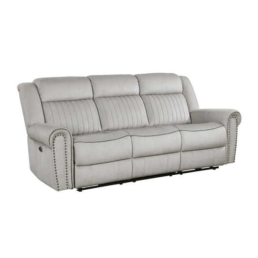 Homelegance Brennen Sectional Sofa Mist-Hued Microfiber Power Recliner 9204MT-3PW