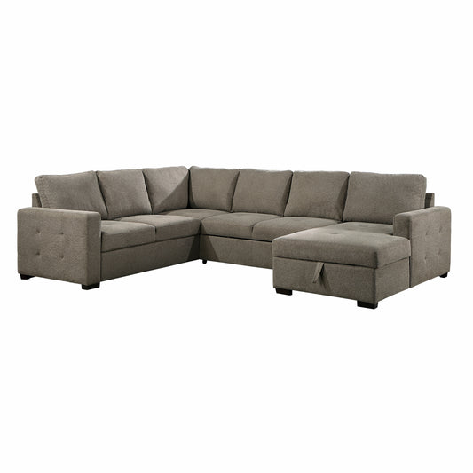 Homelegance Elton Sectional Sofa in Brown 9206BR-33LRC