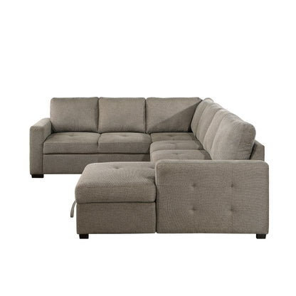 Homelegance Elton Sectional Sofa in Brown 9206BR-33LRC
