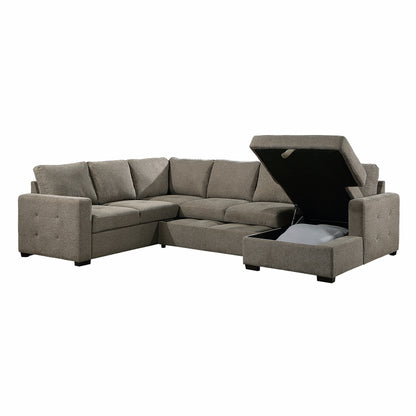 Homelegance Elton Sectional Sofa in Brown 9206BR-33LRC