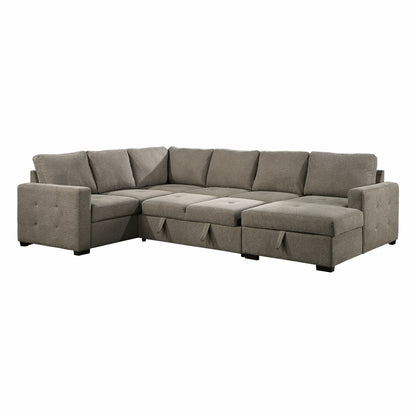 Homelegance Elton Sectional Sofa in Brown 9206BR-33LRC