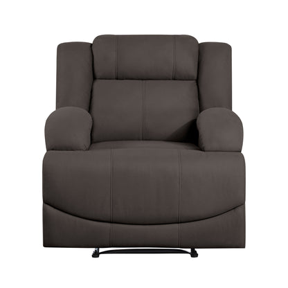 Homelegance Camryn Reclining Chair in Chocolate Polished Microfiber 9207CHC-1