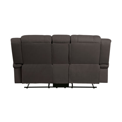 Homelegance Camryn Chocolate Reclining Loveseat with Center Console 9207CHC-2