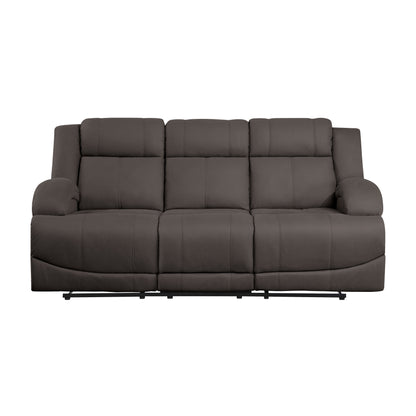 Homelegance Camryn Chocolate Microfiber Double Reclining Sectional Sofa 9207CHC-3