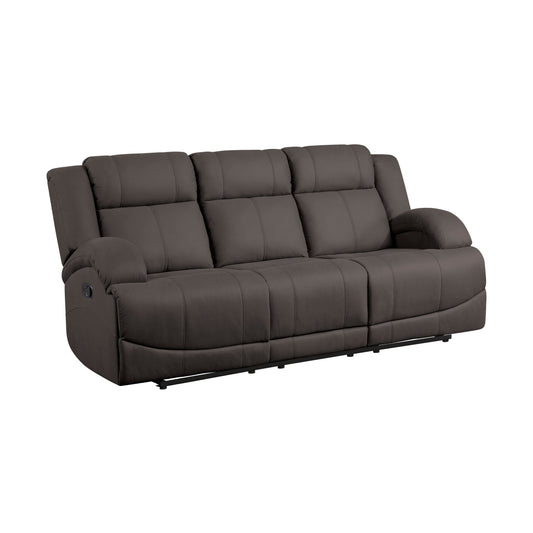 Homelegance Camryn Chocolate Microfiber Double Reclining Sectional Sofa 9207CHC-3