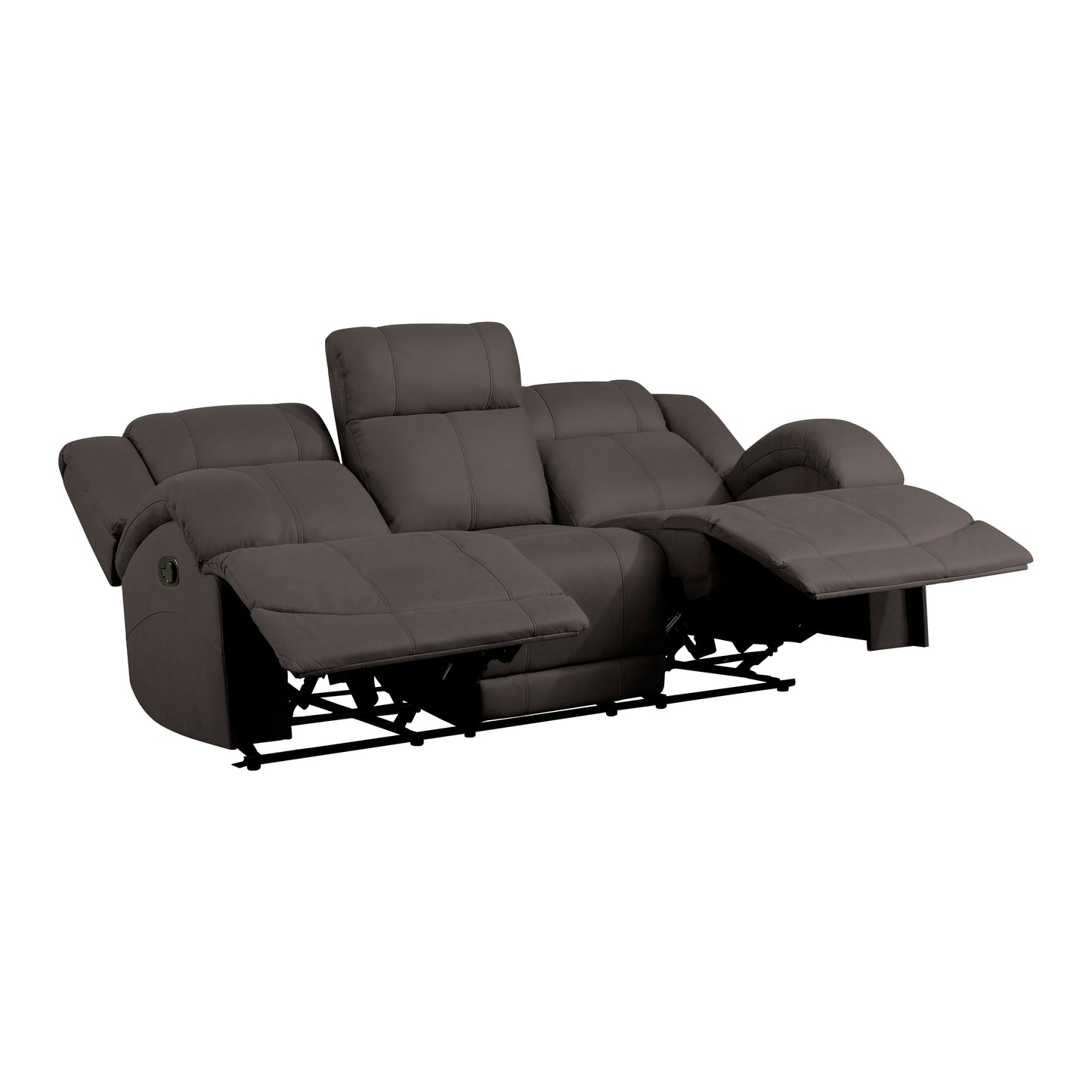 Homelegance Camryn Chocolate Microfiber Double Reclining Sectional Sofa 9207CHC-3