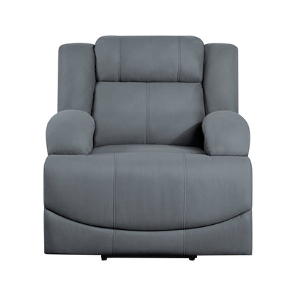 Homelegance Camryn Reclining Chair Power Recliner in Graphite Blue 9207GPB-1PW