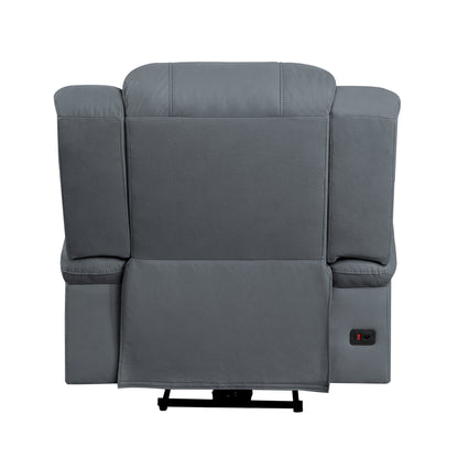 Homelegance Camryn Reclining Chair Power Recliner in Graphite Blue 9207GPB-1PW