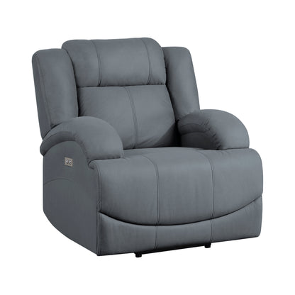 Homelegance Camryn Reclining Chair Power Recliner in Graphite Blue 9207GPB-1PW