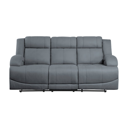 Homelegance Camryn Graphite Blue Double Reclining Sectional Sofa 9207GPB-3