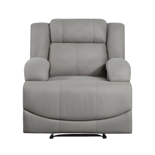 Homelegance Camryn Reclining Chair in Gray Polished Microfiber 9207GRY-1