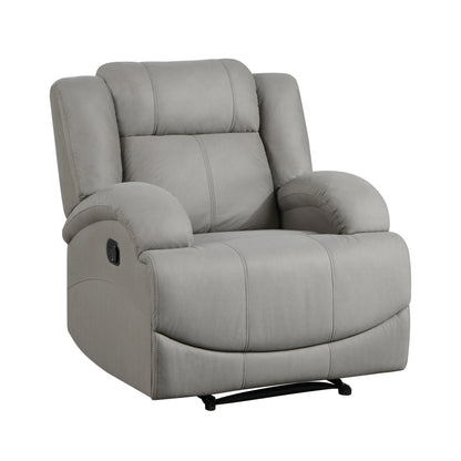 Homelegance Camryn Reclining Chair in Gray Polished Microfiber 9207GRY-1