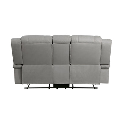 Homelegance Camryn Gray Reclining Loveseat with Center Console 9207GRY-2