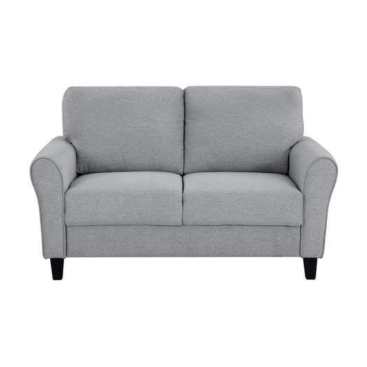 Homelegance Ellery Loveseat in Dark Gray Textured Fabric 9209DG-2