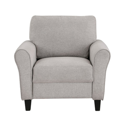 Homelegance Ellery Accent Chair in Textured Sand Fabric with Faux Wood Finish 9209SN-1