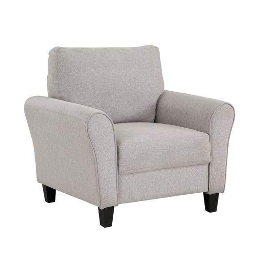 Homelegance Ellery Accent Chair in Textured Sand Fabric with Faux Wood Finish 9209SN-1