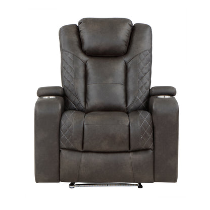 Homelegance Tabor Reclining Chair Power Recliner in Brownish Gray 9211BRG-1PWH