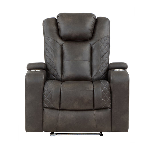 Homelegance Tabor Reclining Chair Power Recliner in Brownish Gray 9211BRG-1PWH