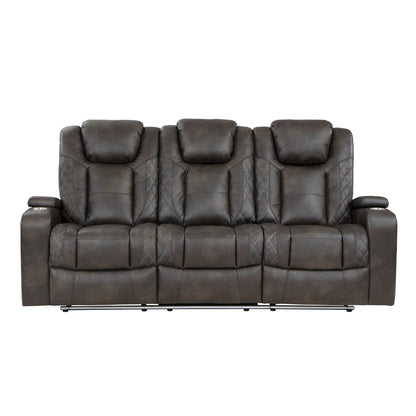Homelegance Tabor Sectional Sofa Brownish Gray Power Reclining with USB 9211BRG-3PWH