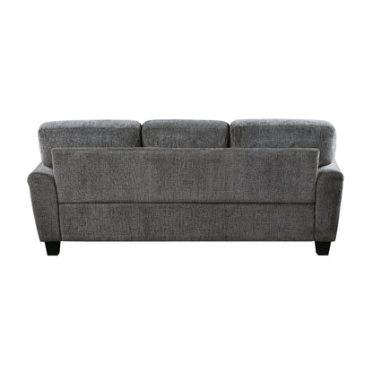 Homelegance Duncan Sectional Sofa Dark Gray Chenille with Abstract Pillows 9214GY-3
